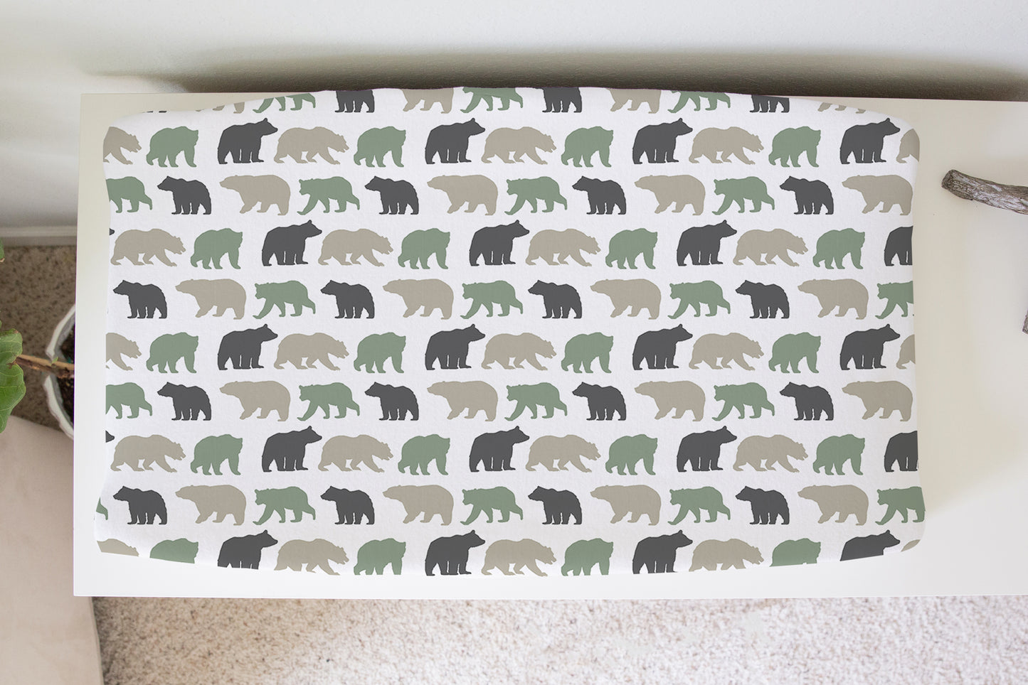 Sage Bear Woodland Crib Bedding