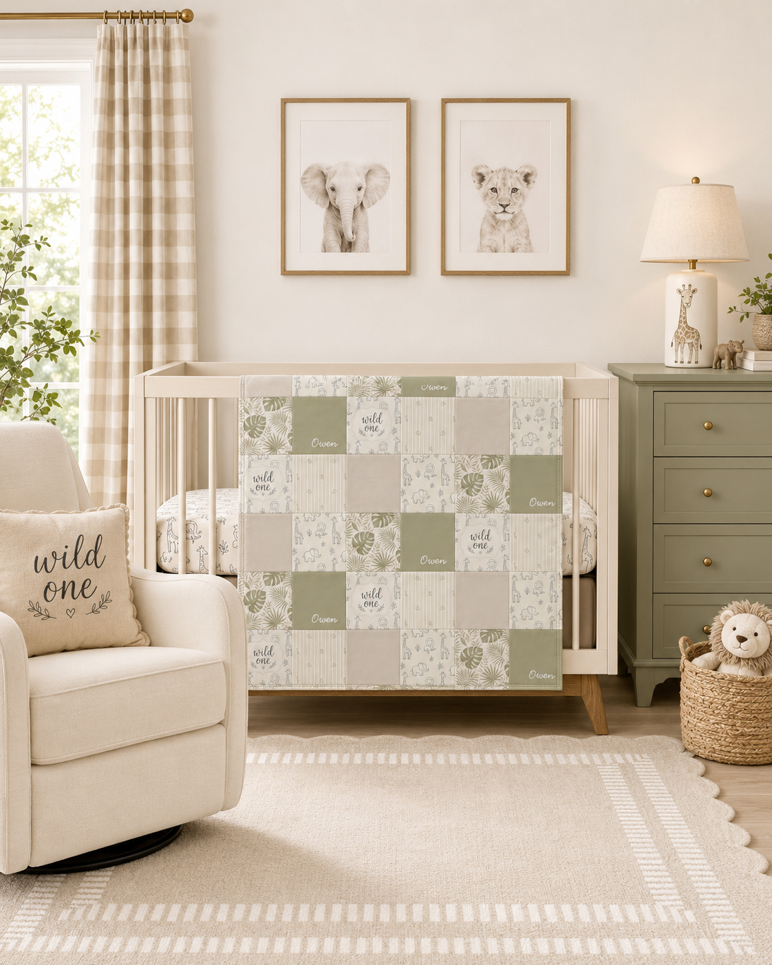 QUILT - SAFARI IN NEUTRAL PERSONALIZED