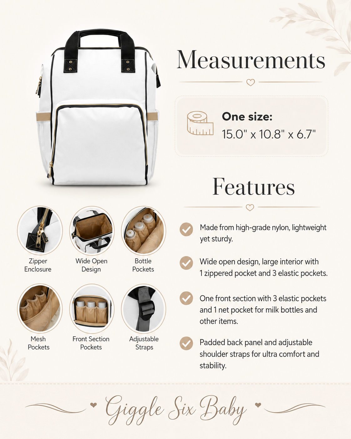DIAPER BAG BACKPACK - CHIC LEOPARD PRINT