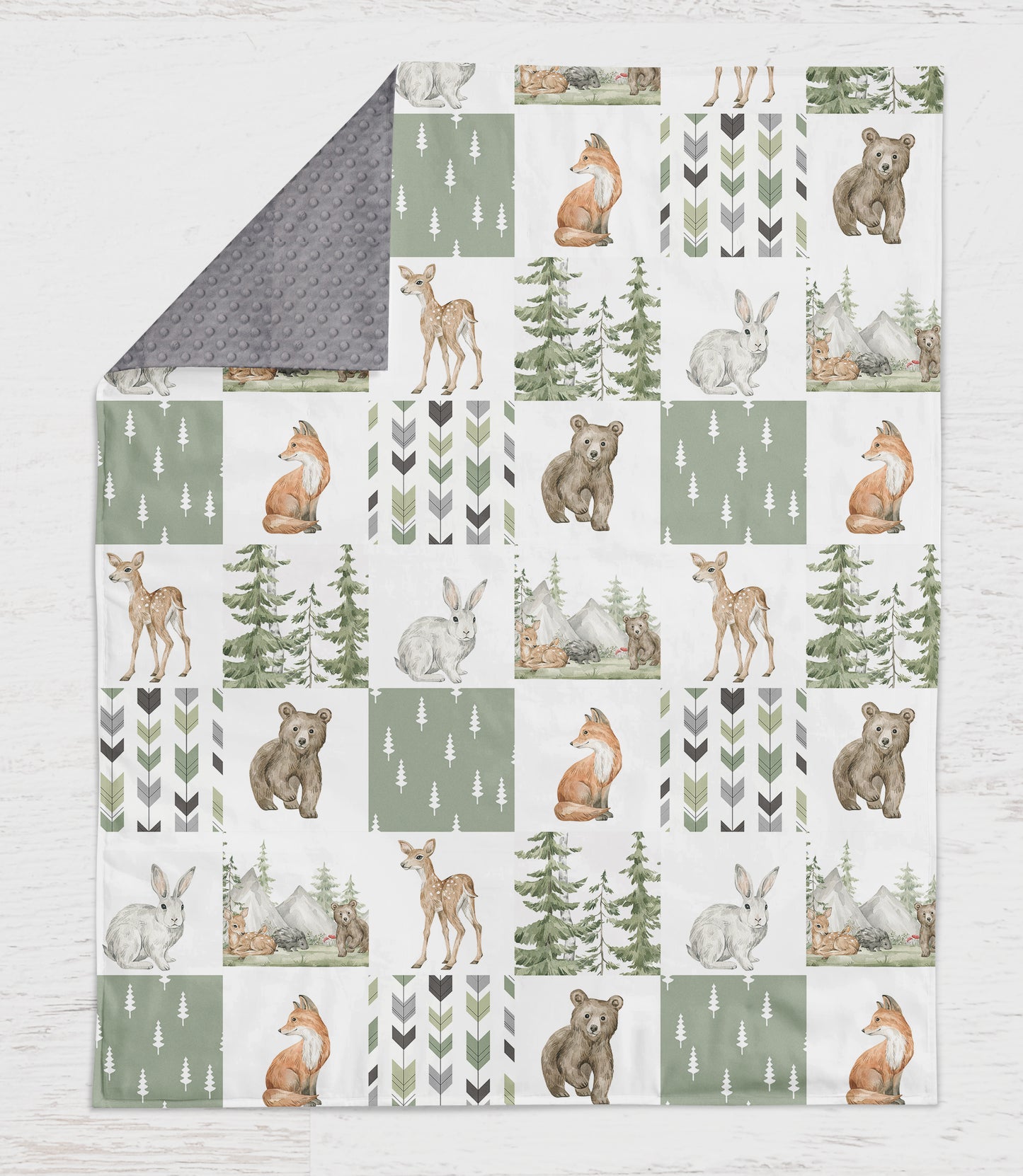 Sage Green Woodland Animals Crib Bedding Collection