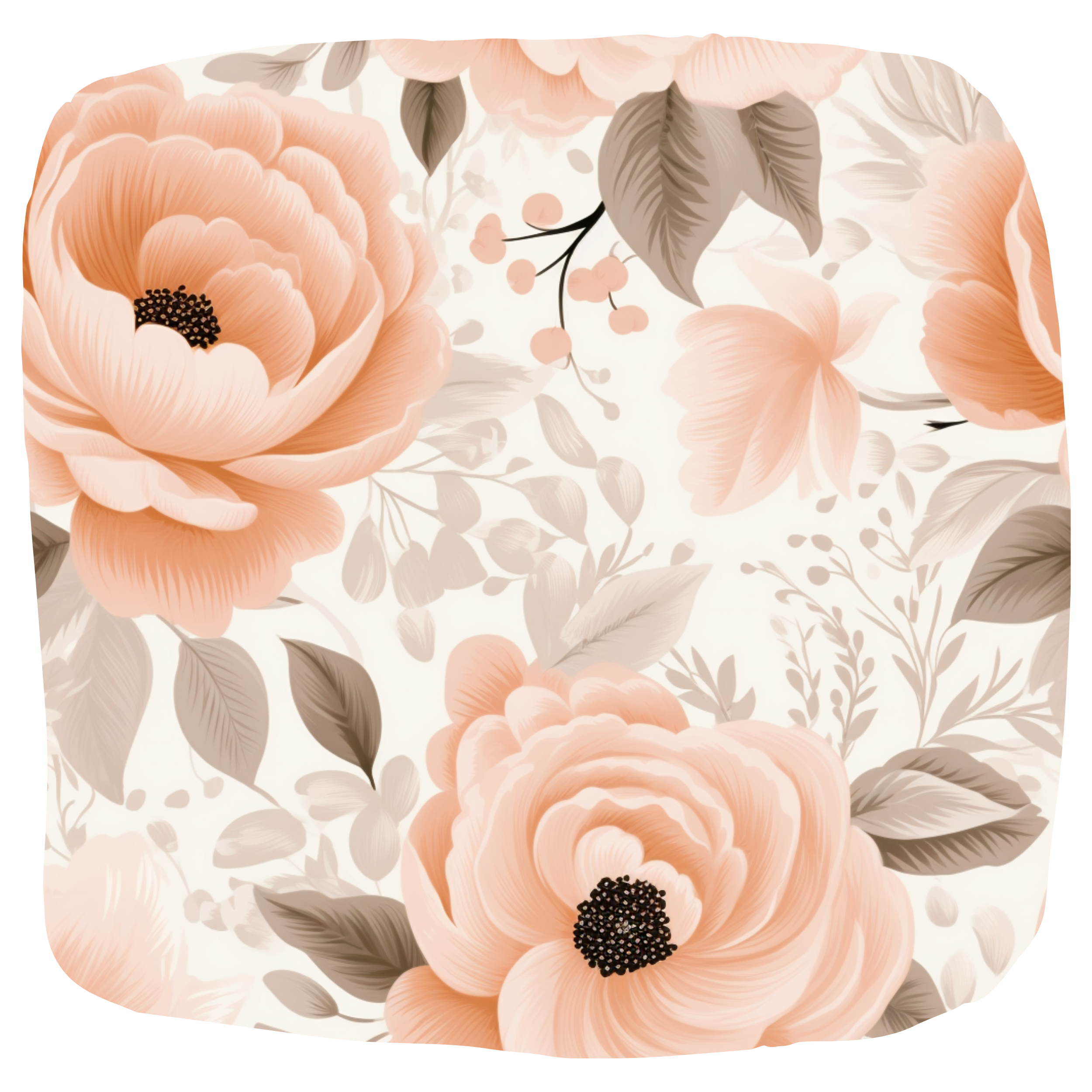 CRIB BEDDING I PERSONALIZED PEACH AND TAUPE FLORAL