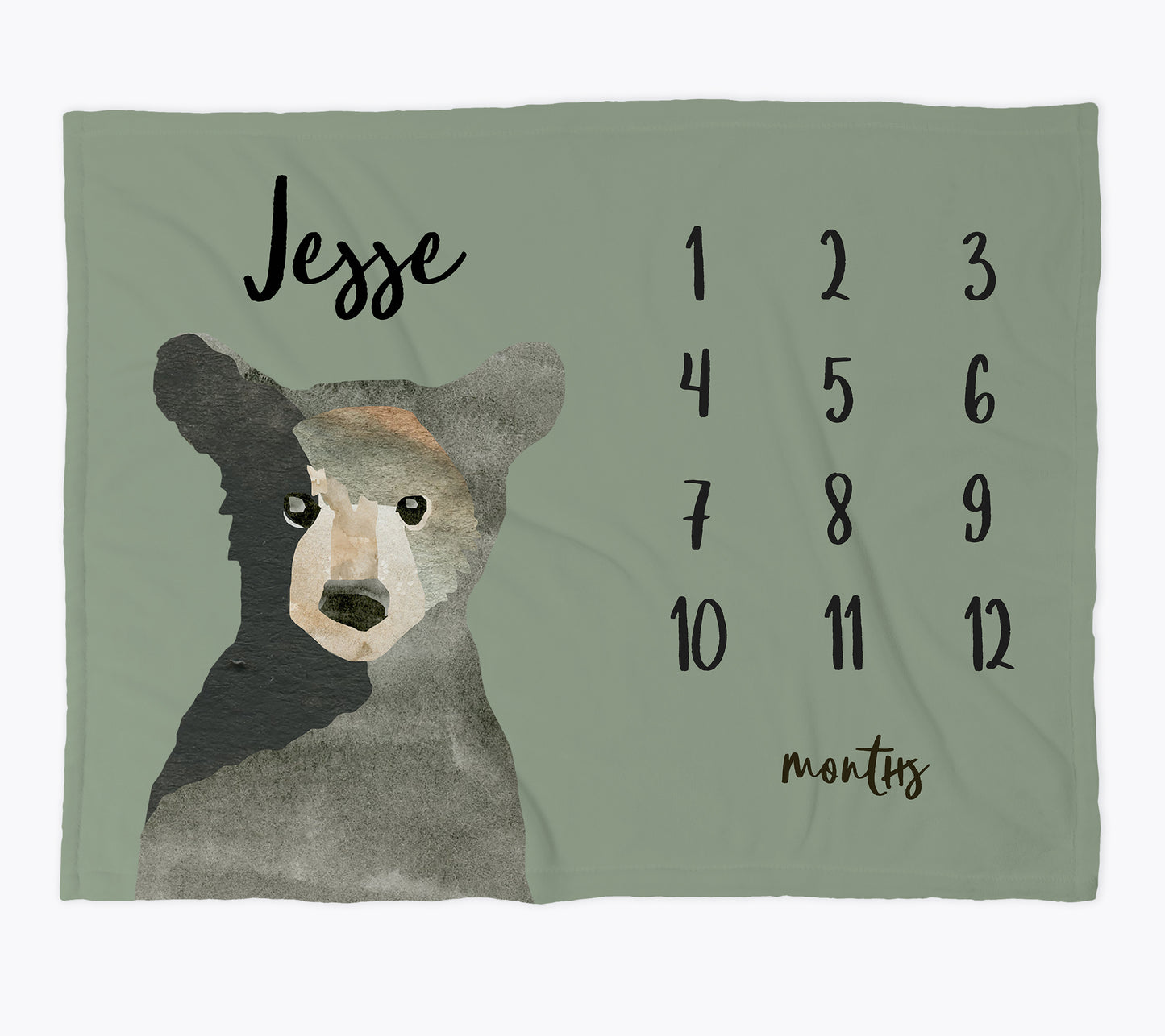 Sage Bear Woodland Crib Bedding