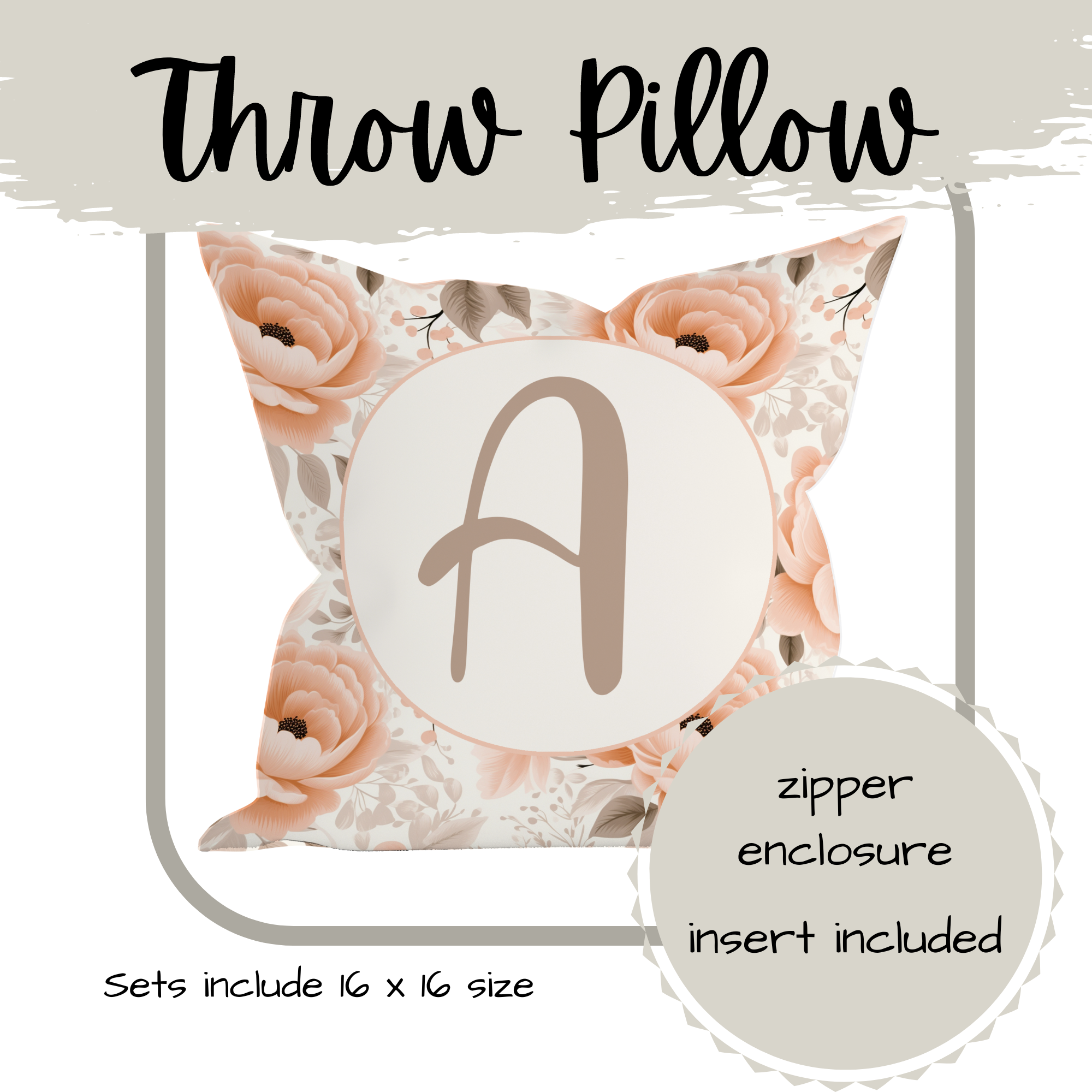 CRIB BEDDING I PERSONALIZED PEACH AND TAUPE FLORAL