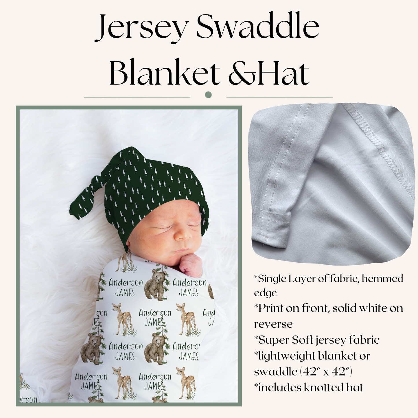 CRIB BEDDING - WOODLAND FOREST ANIMALS IN DARK GREEN