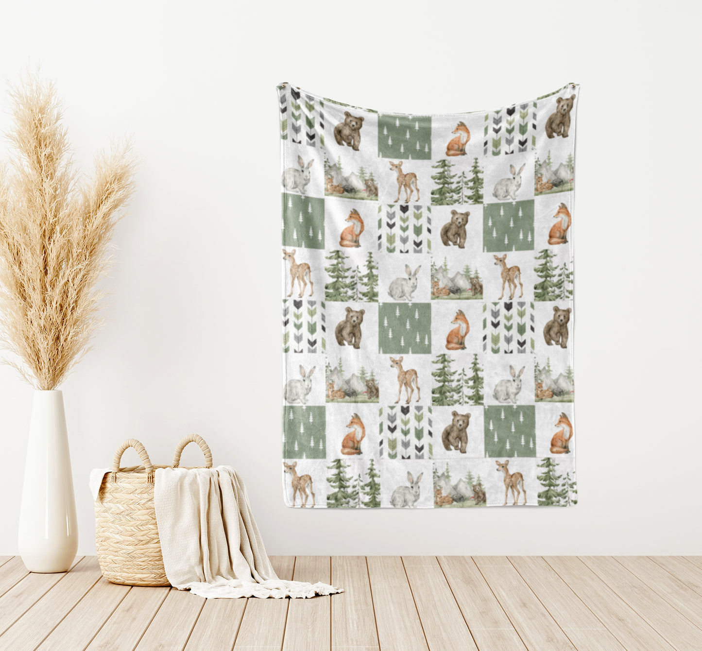 Sage Green Woodland Animals Crib Bedding Collection