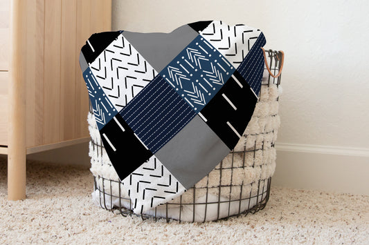 CUDDLE BLANKET - TRIBAL PATCHWORK