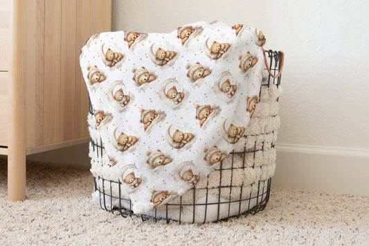 CUDDLE BLANKET - NEUTRAL TEDDY BEARS