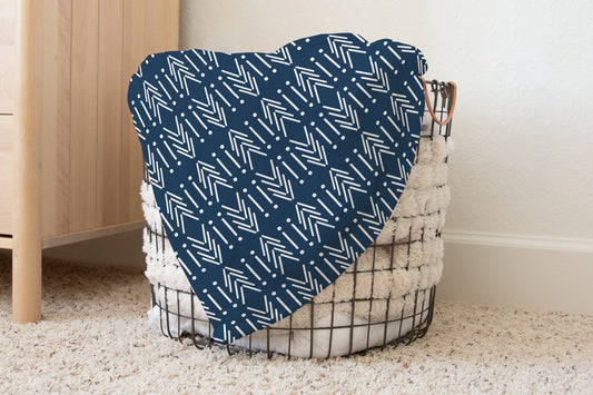 CUDDLE BLANKET - BLUE MUDCLOTH