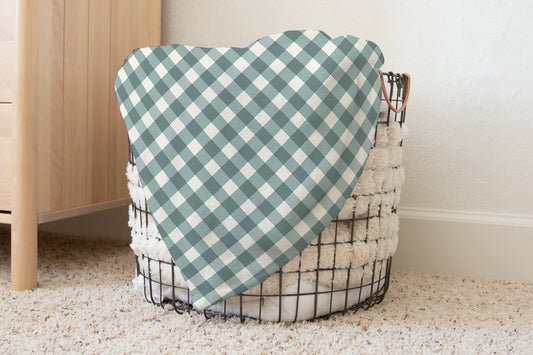 CUDDLE BLANKET - SAGE GINGHAM