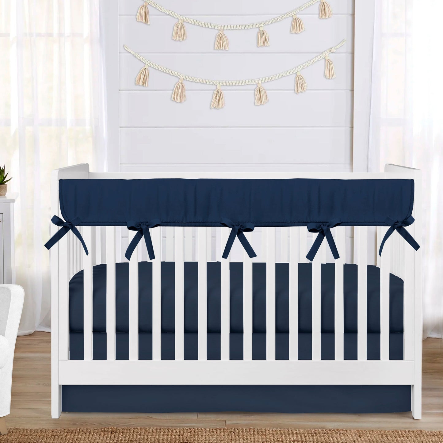 Solid Navy Crib Bedding