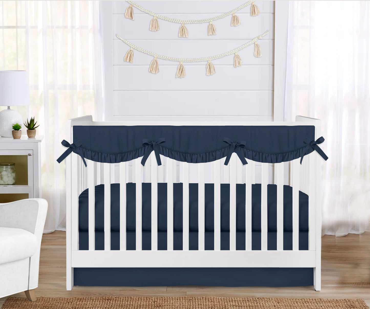 Solid Navy Crib Bedding