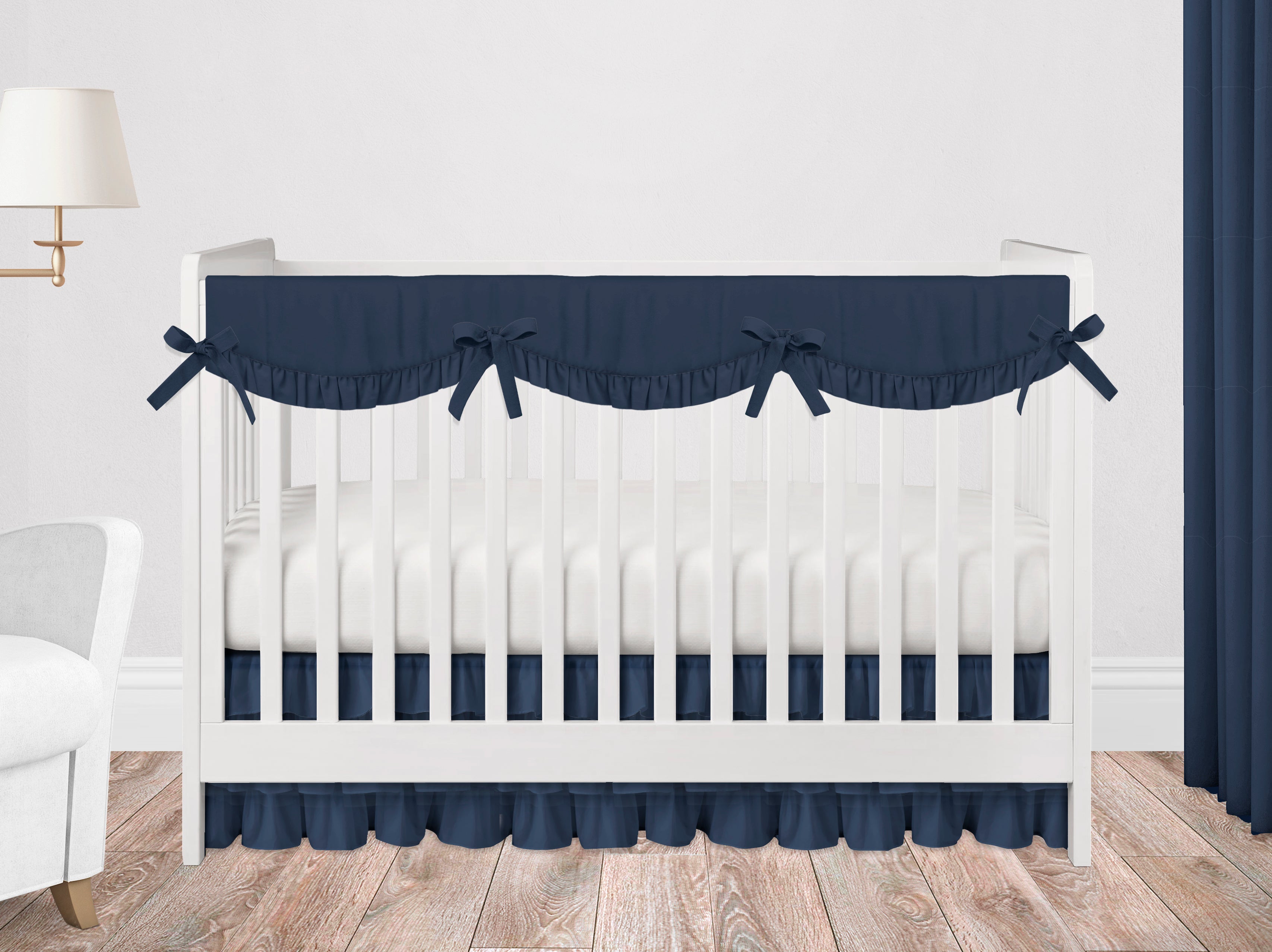 Solid Navy Crib Bedding