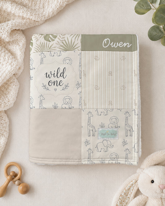 QUILT - SAFARI IN NEUTRAL PERSONALIZED
