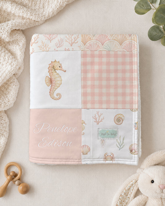QUILT - COASTAL IN PINK PERSONALIZED