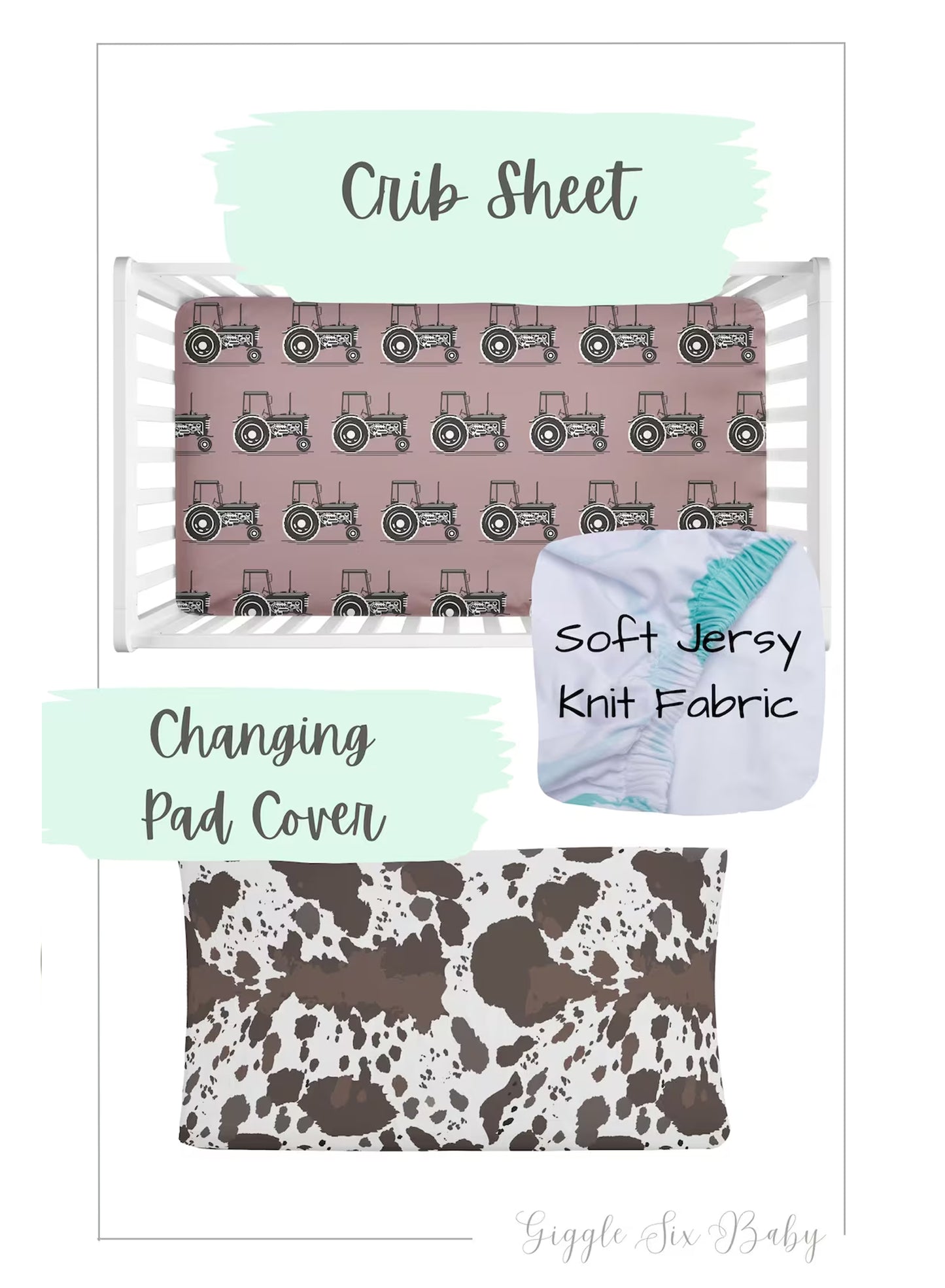 Farm Crib Bedding Pattern Options