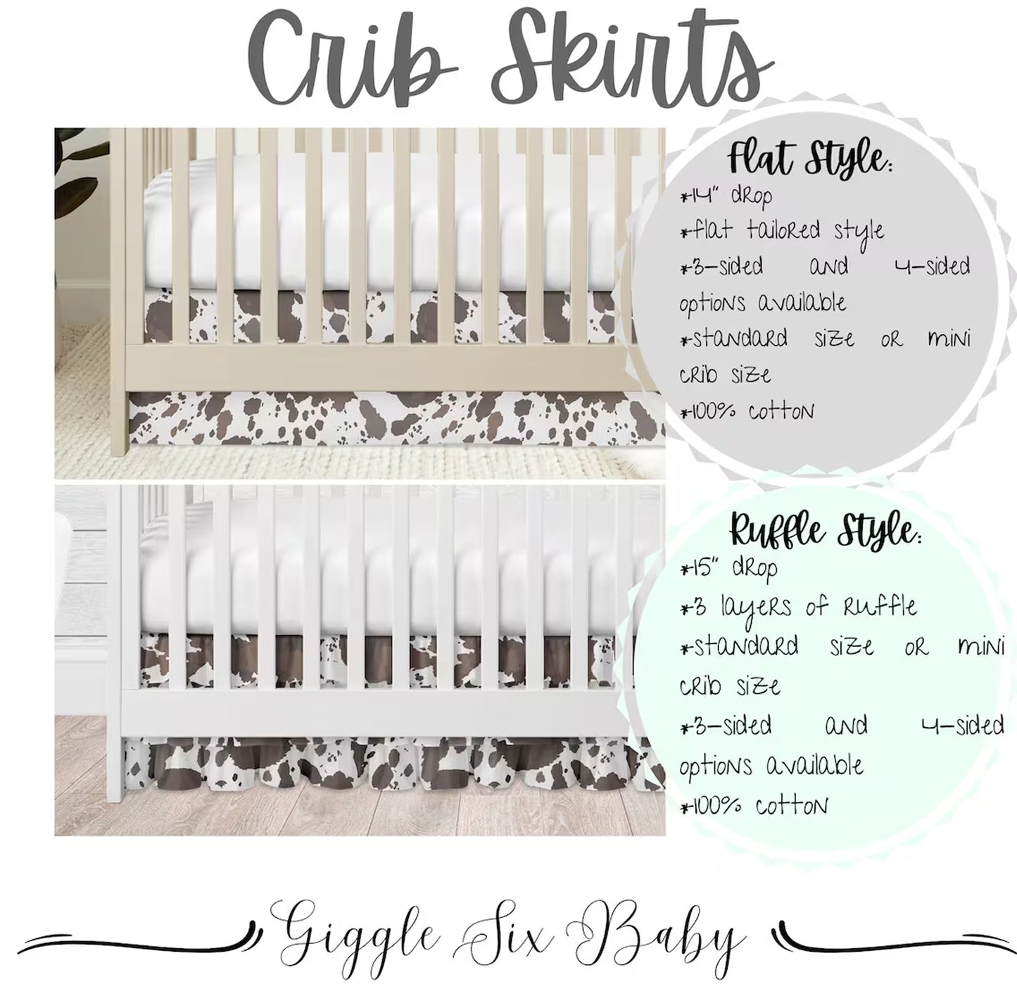 Farm Crib Bedding Pattern Options