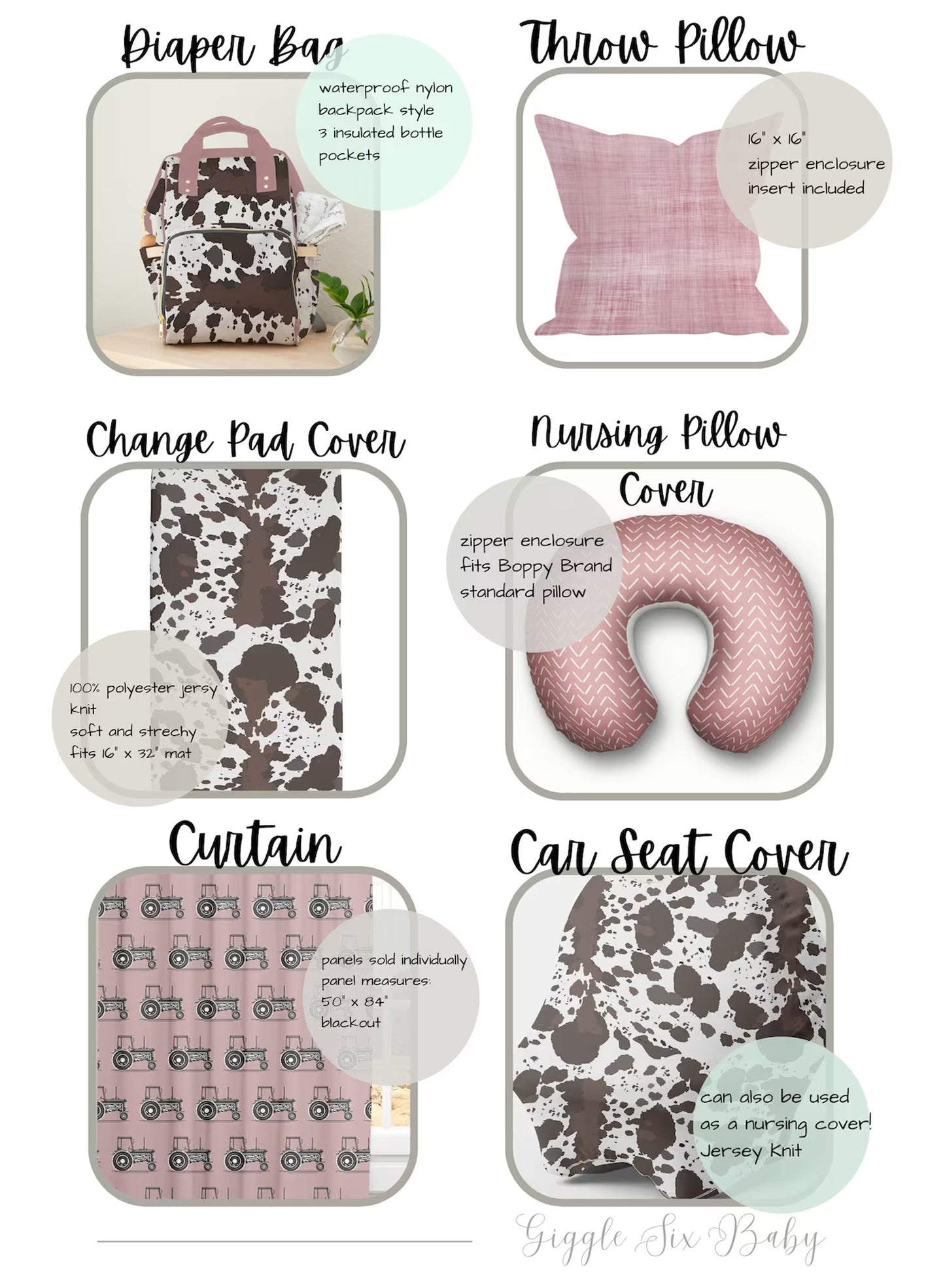 Farm Crib Bedding Pattern Options