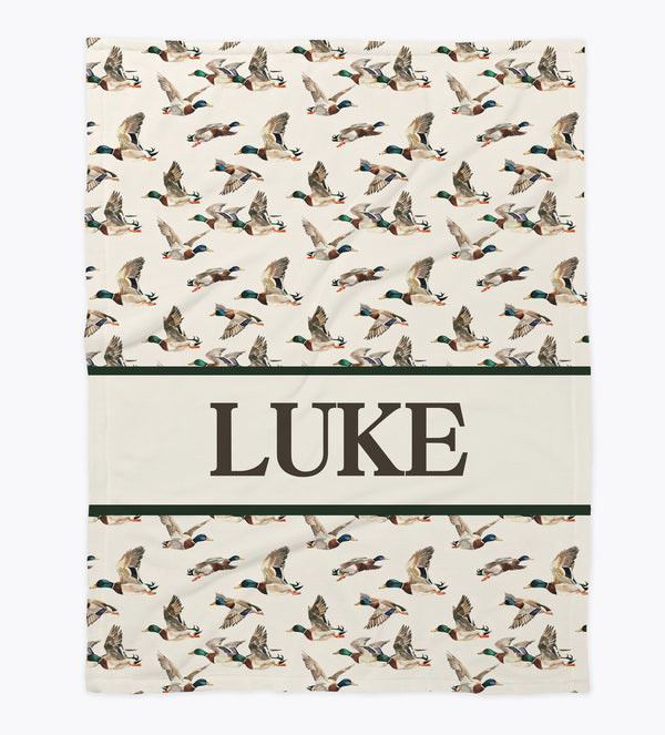 Personalized Mallard Duck Minky Blanket – Rustic Woodland Baby Gift ...