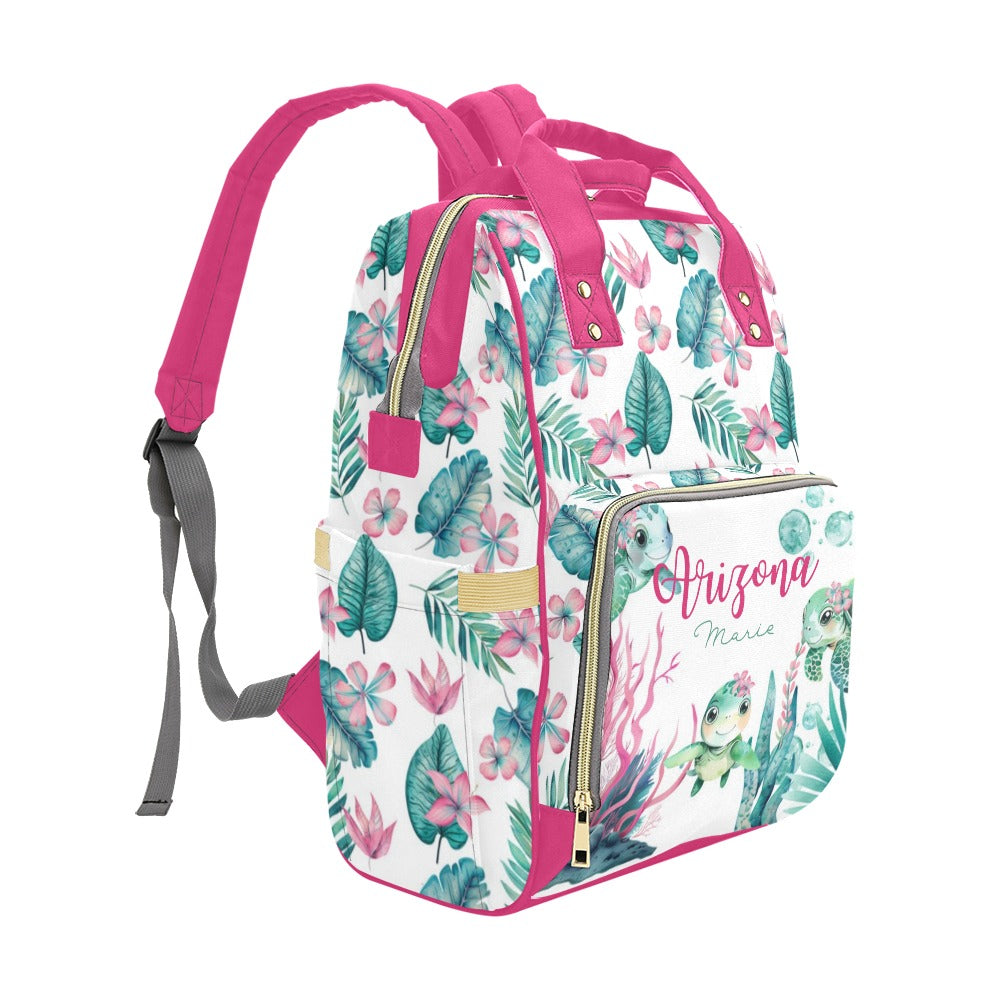 DIAPER BAG BACKPACK - SEA TURTLES