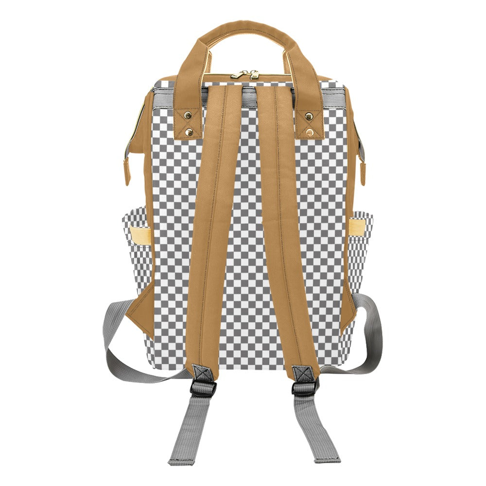 DIAPER BAG BACKPACK | GRAY CHECKERED SMALL