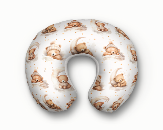 NURSING PILLOW COVER - NEUTRAL TEDDY BEAR