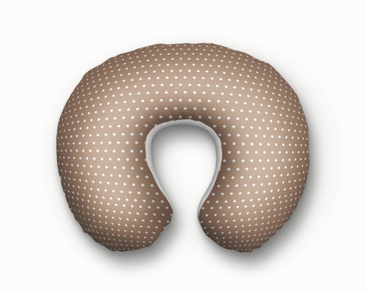 NURSING PILLOW COVER - TAN POLKA DOT