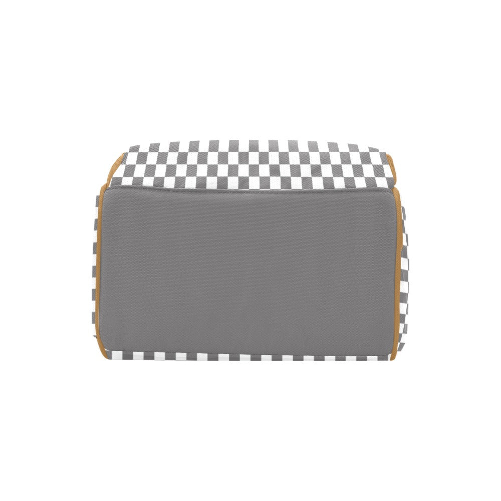 DIAPER BAG BACKPACK | GRAY CHECKERED SMALL