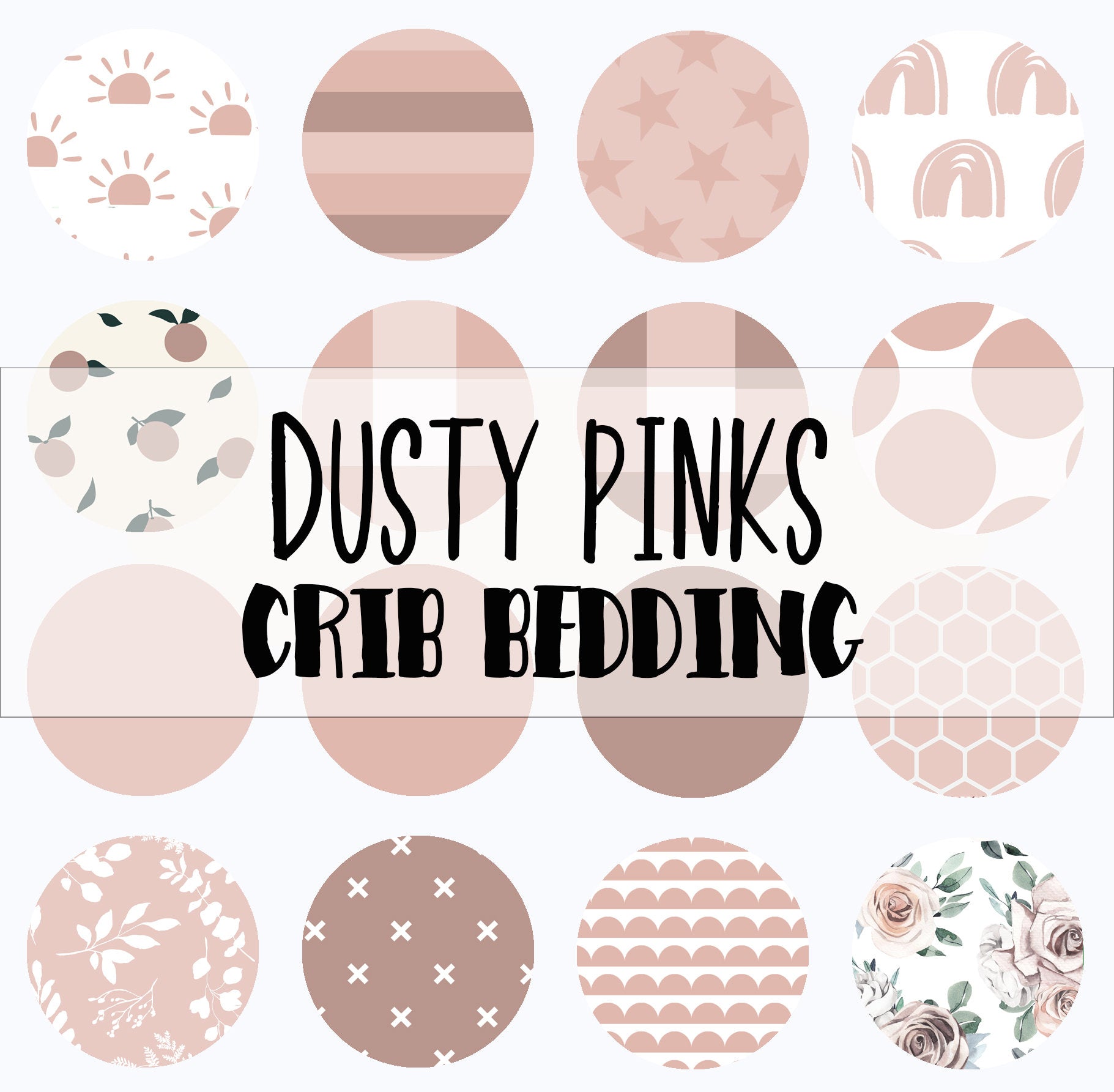 Baby Girl Crib Bedding in Dusty Pinks, Rose Pink, Crib Sheet, Change Pad Cover, Baby Blanket, Shower Gift, Nursery Bedding Set and more
