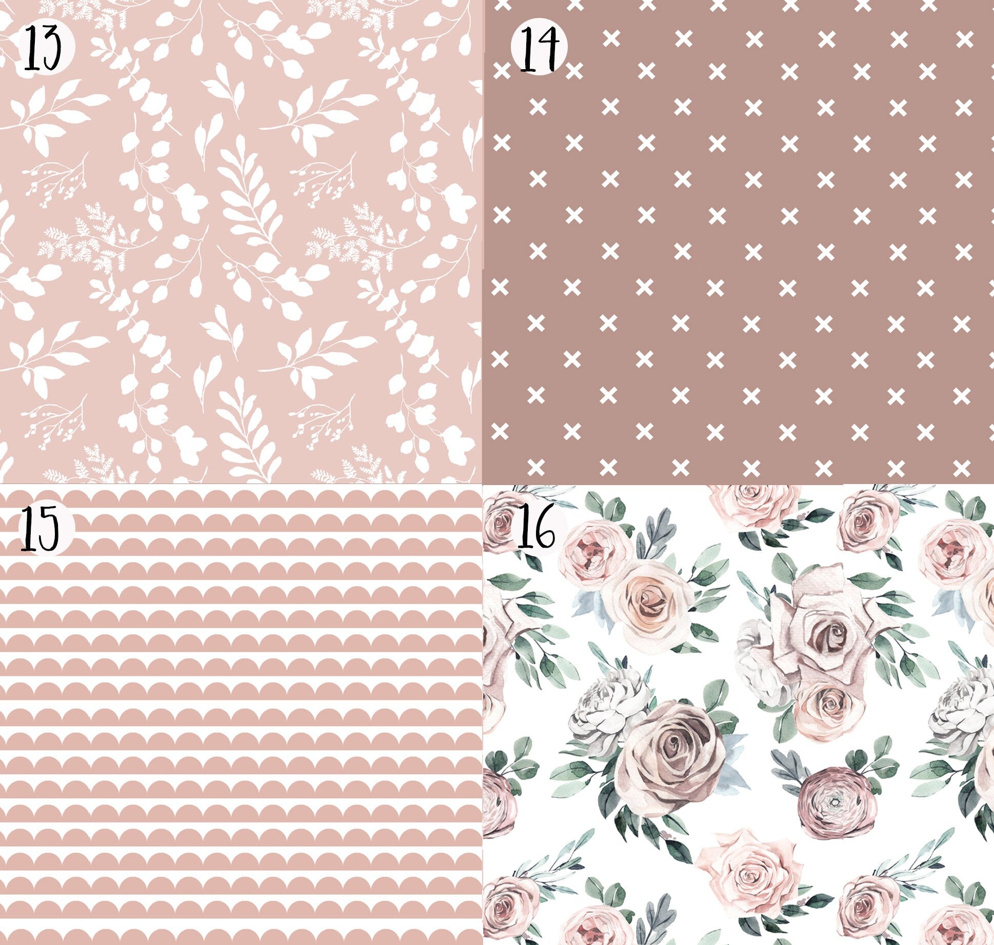 Baby Girl Crib Bedding in Dusty Pinks, Rose Pink, Crib Sheet, Change Pad Cover, Baby Blanket, Shower Gift, Nursery Bedding Set and more