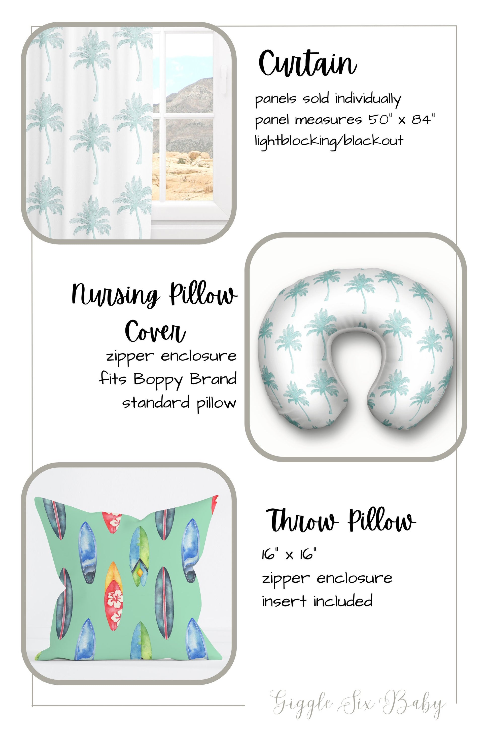 Beach Themed Crib Bedding Pattern Options, Beach Nursery, Crib Sheets, Change Pad Covers, Pillows, Baby Blankets and more