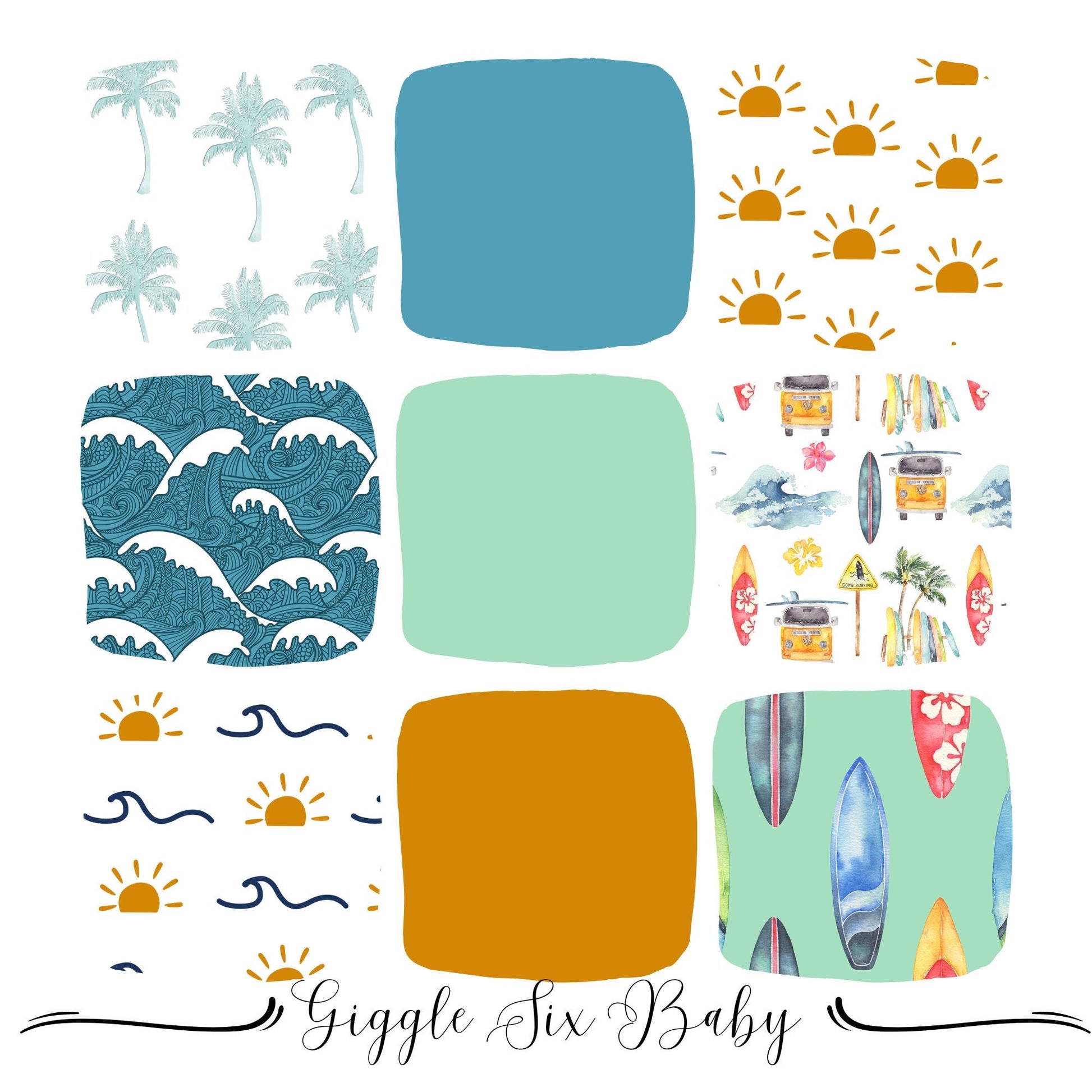 Beach Themed Crib Bedding Pattern Options, Beach Nursery, Crib Sheets, Change Pad Covers, Pillows, Baby Blankets and more