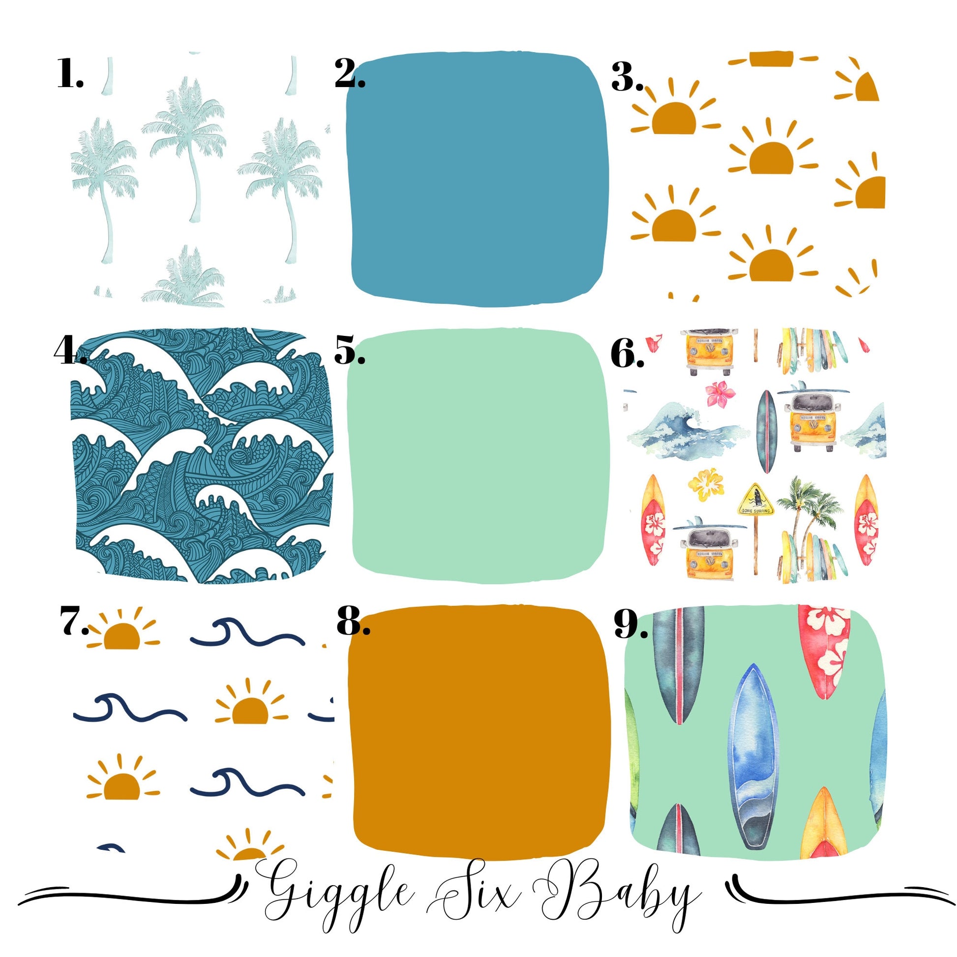 Beach Themed Crib Bedding Pattern Options, Beach Nursery, Crib Sheets, Change Pad Covers, Pillows, Baby Blankets and more