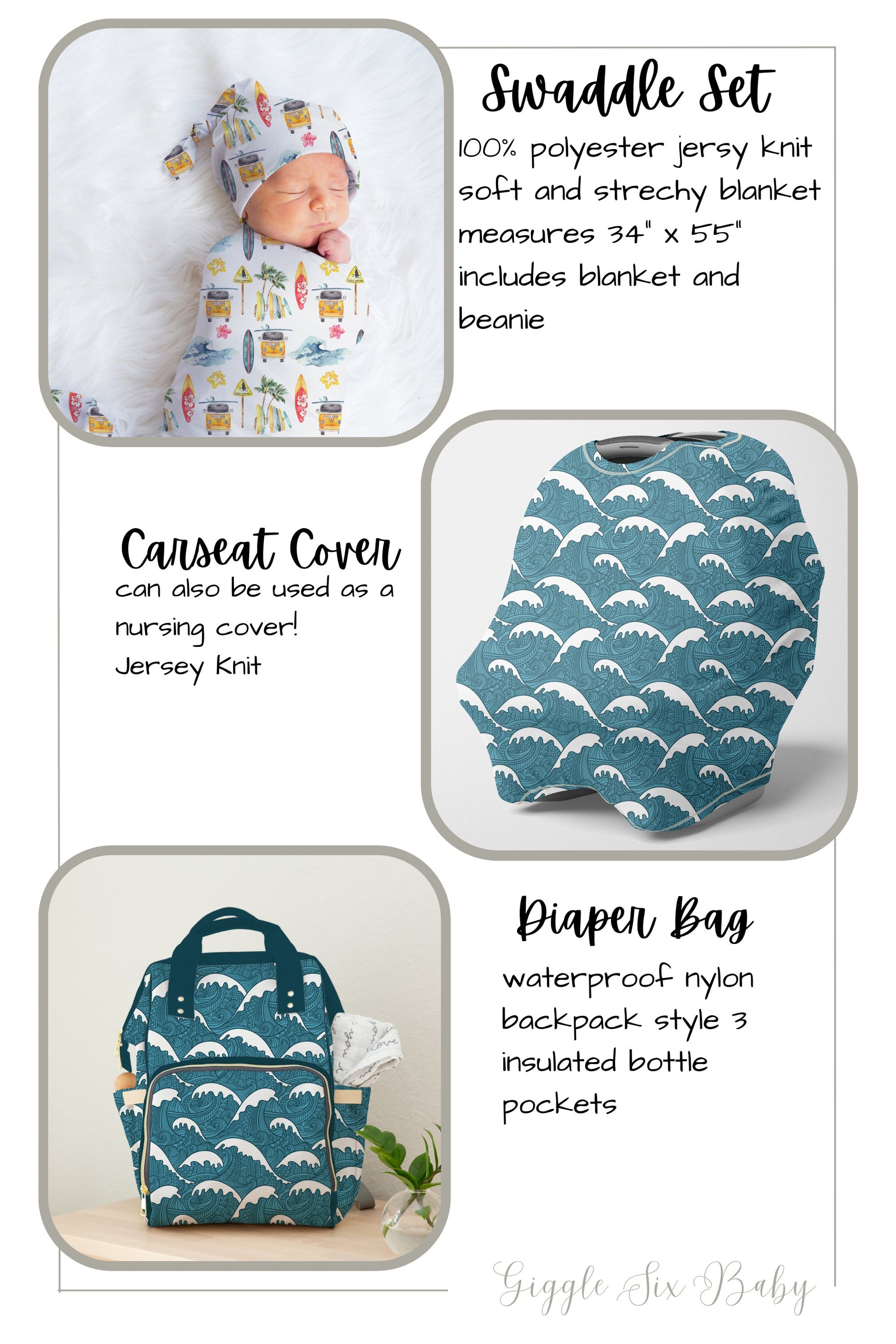 Beach Themed Crib Bedding Pattern Options, Beach Nursery, Crib Sheets, Change Pad Covers, Pillows, Baby Blankets and more