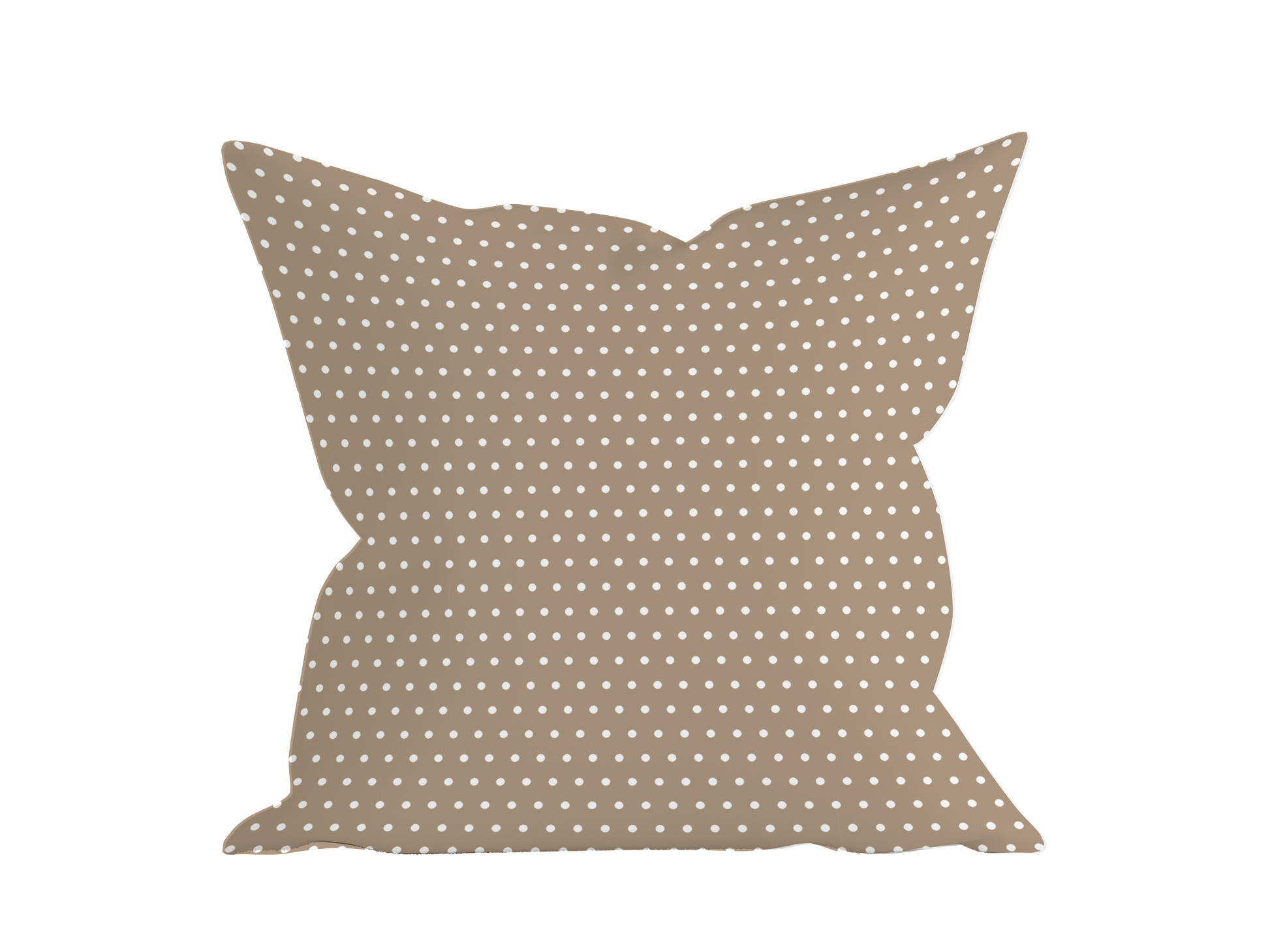 Beige and white polka dot throw pillow cover for neutral baby nursery or kids’ room decor.