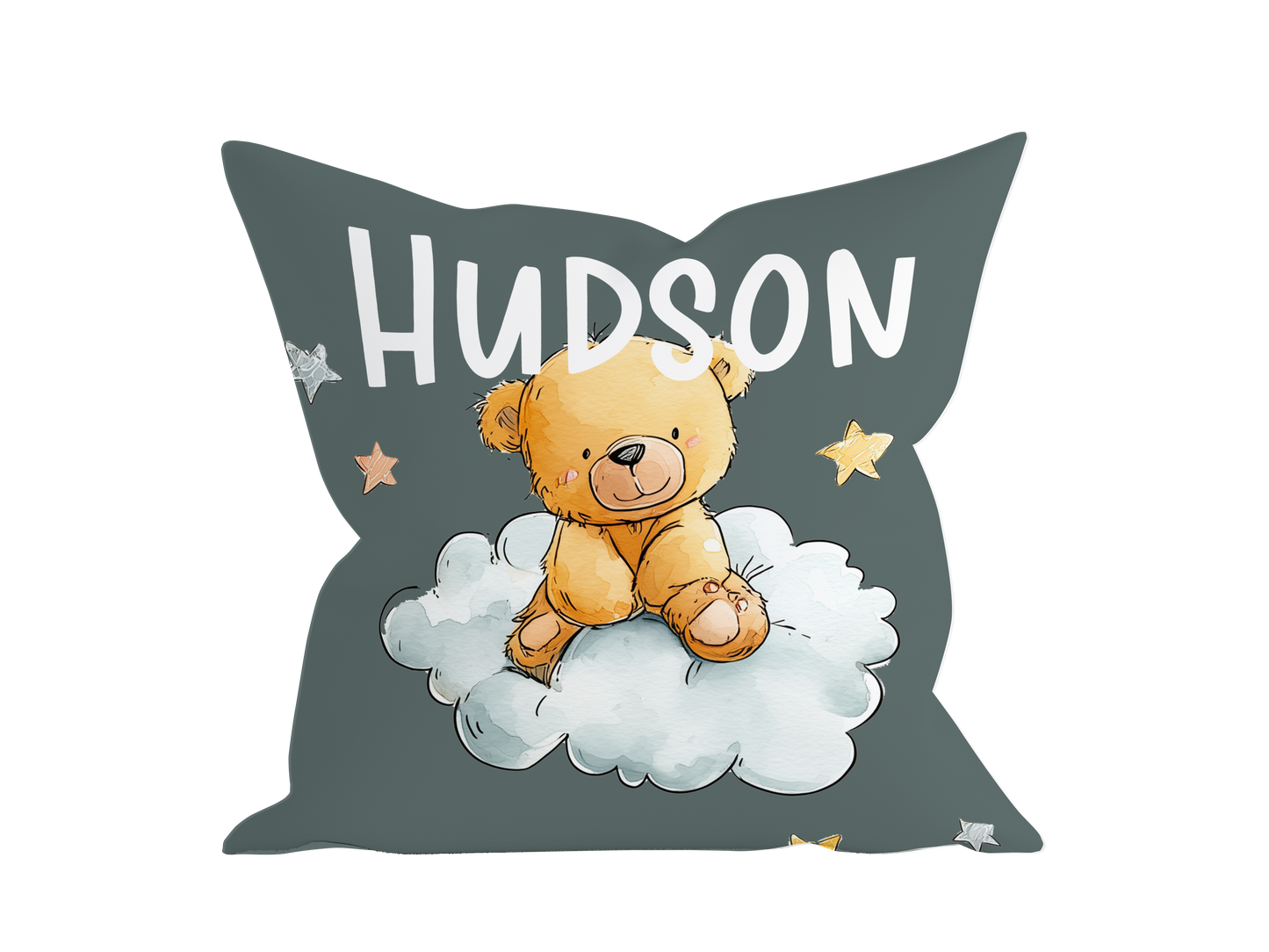 CRIB BEDDING - TEDDY BEAR MOON AND STARS DARK SAGE