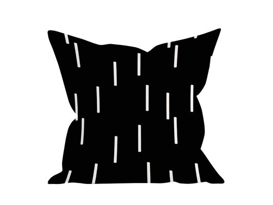 THROW PILLOW - BLACK DASHES