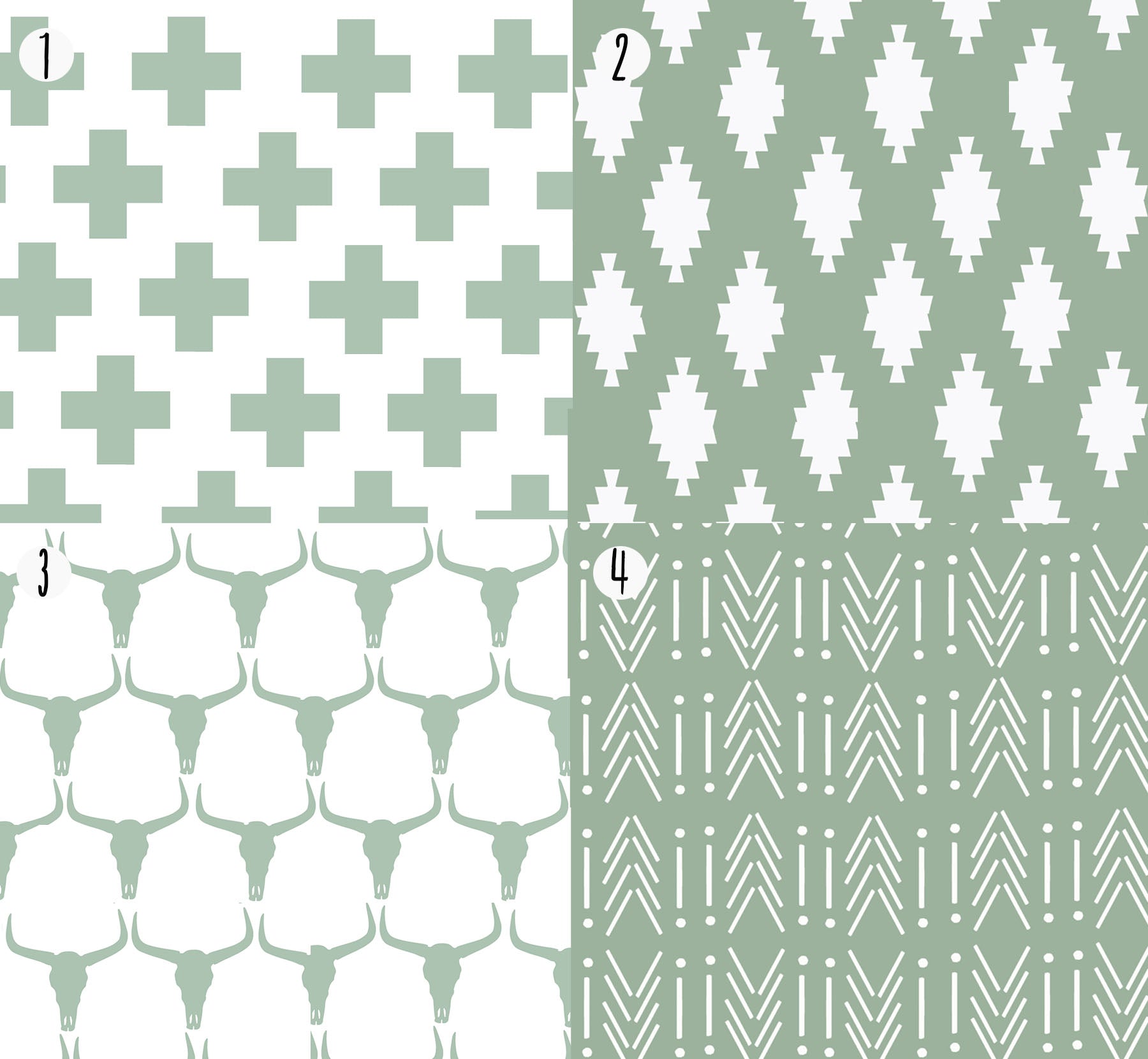 Sage Crib Bedding Fabric Options