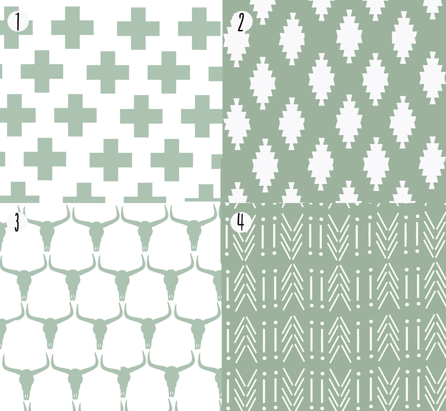 Sage Crib Bedding Fabric Options