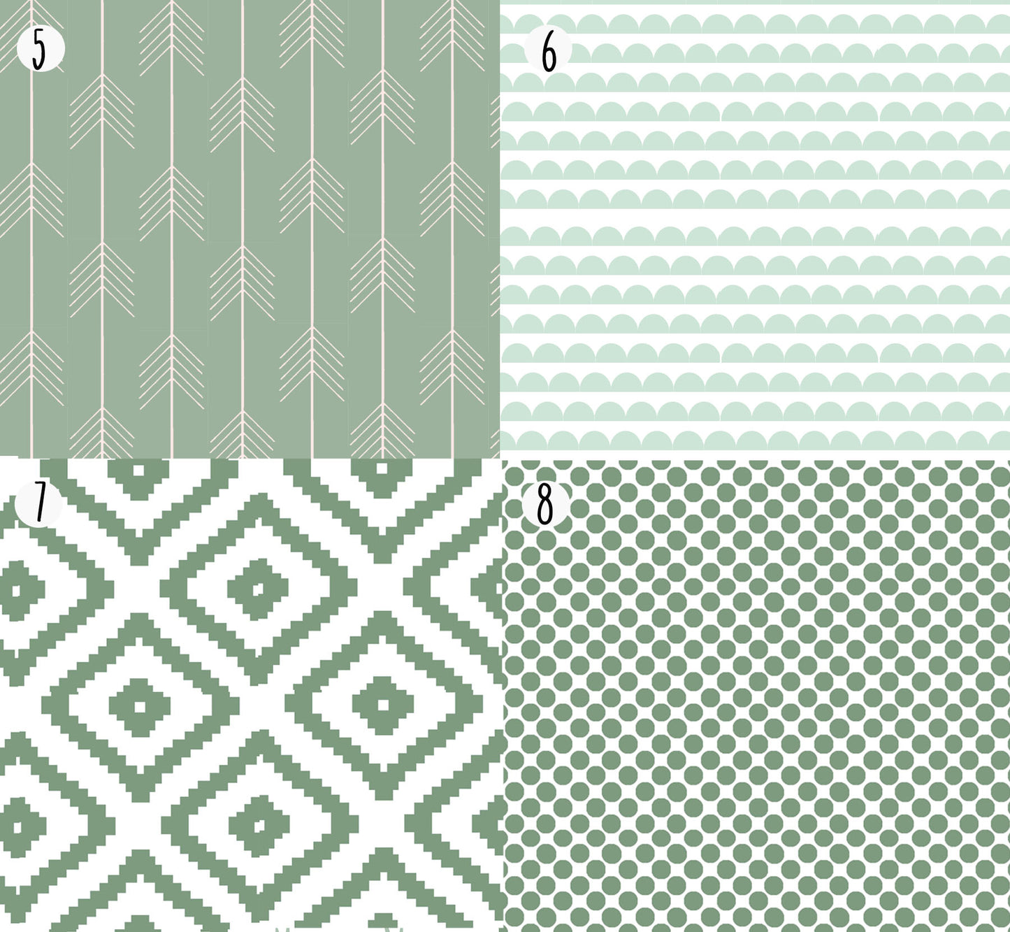 Sage Crib Bedding Fabric Options