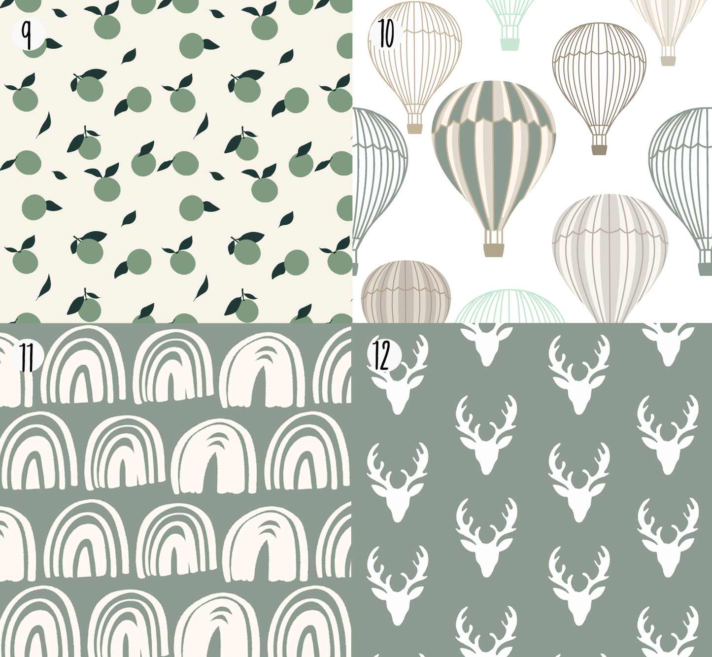 Sage Crib Bedding Fabric Options