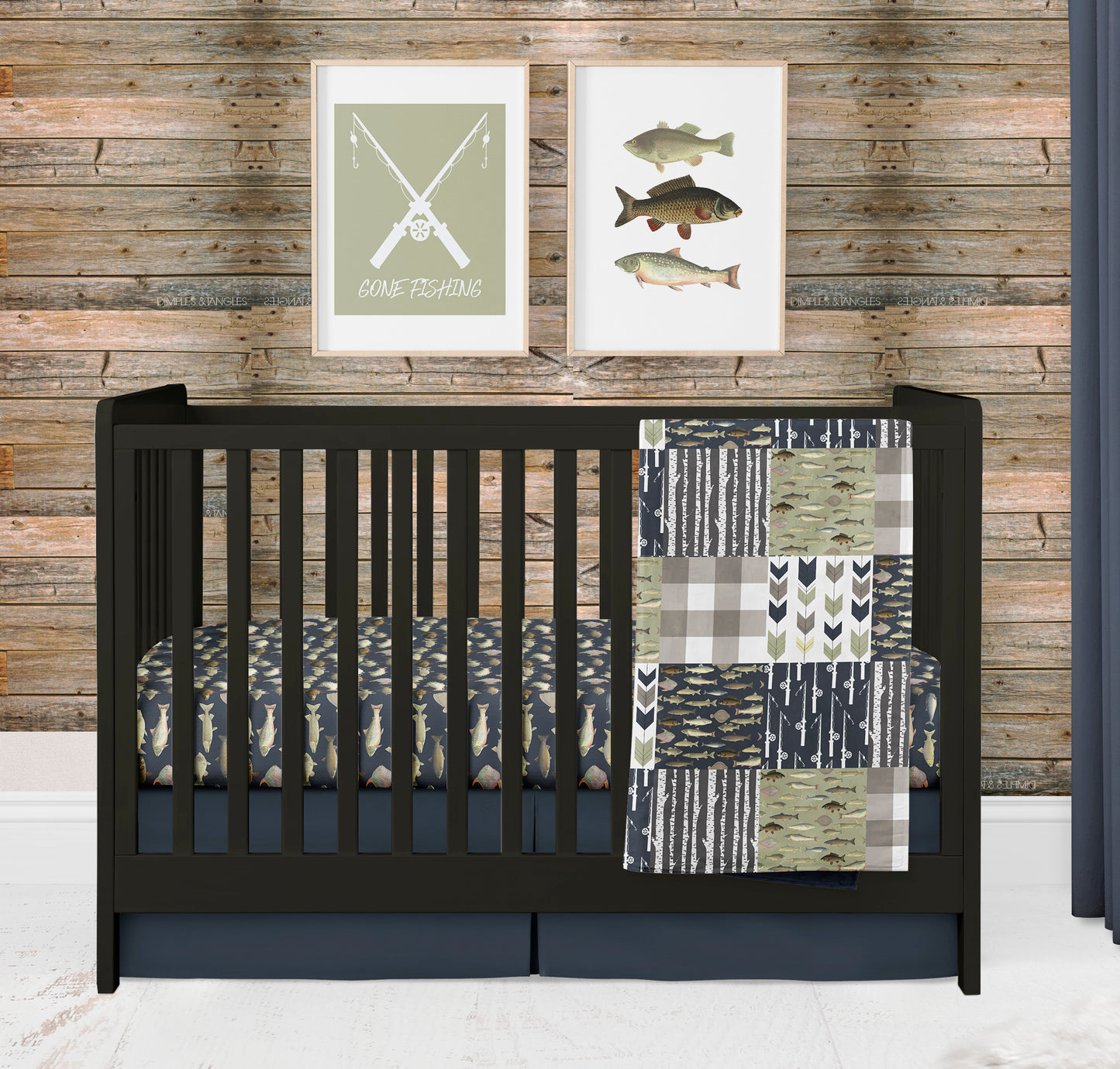 vintage fishing baby bedding