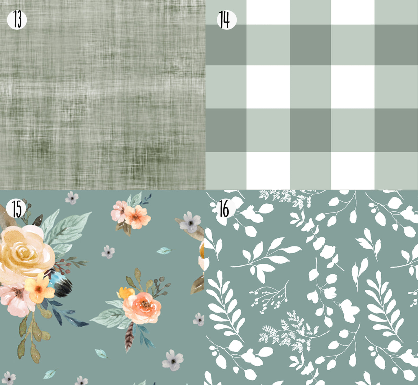 Sage Crib Bedding Fabric Options