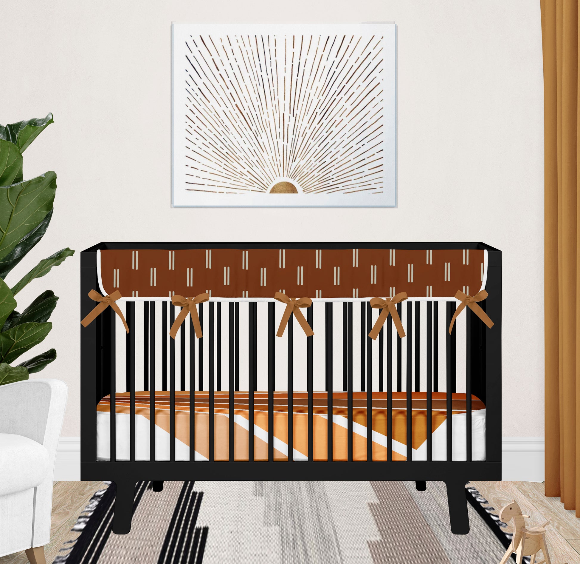 modern crib bedding rail guard cover and sheet