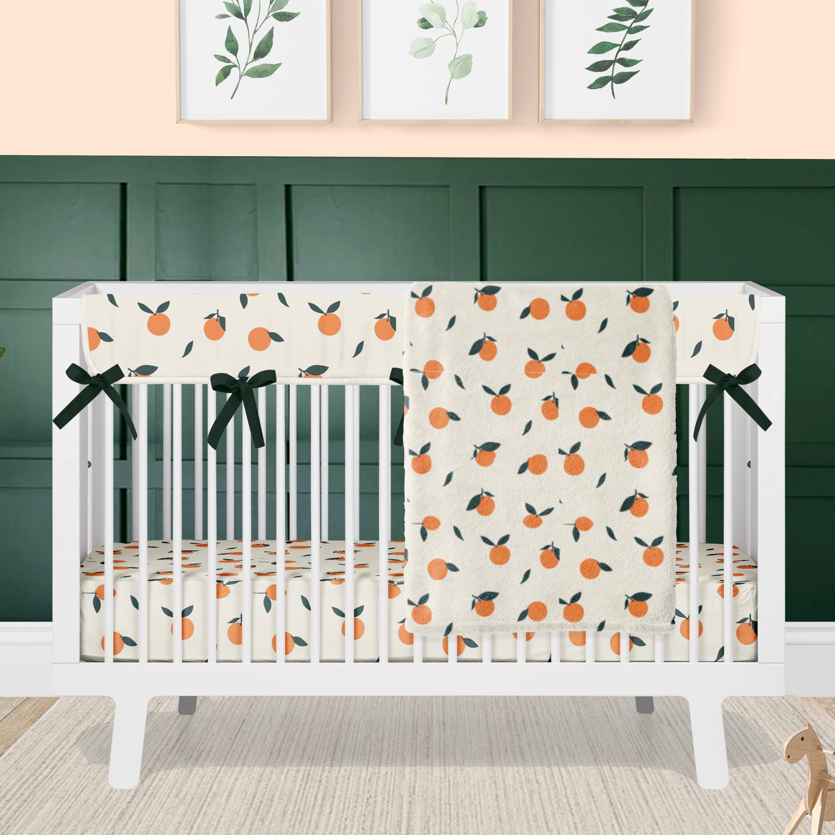 orange blossom crib bedding