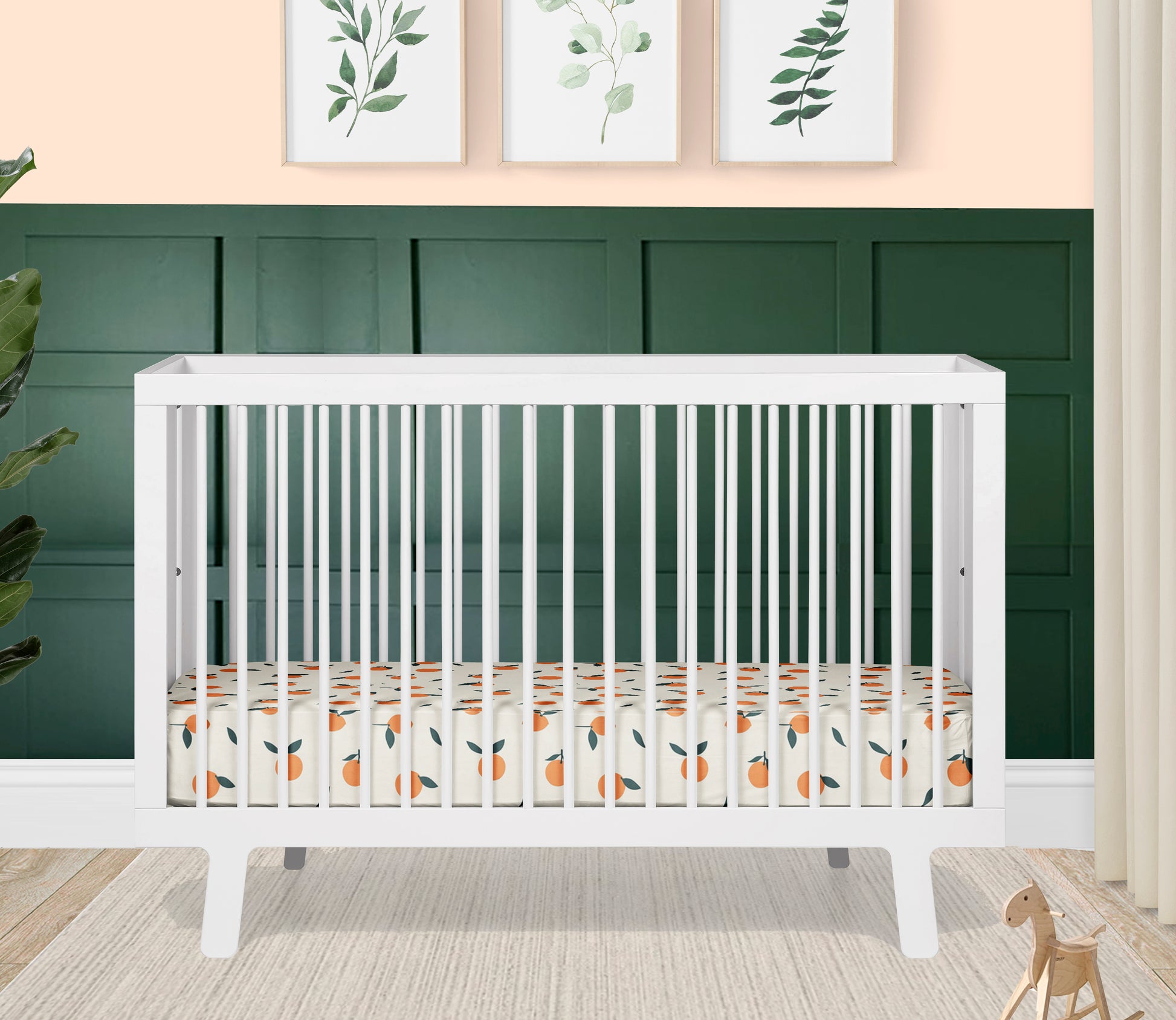 baby girl crib sheet orange blossoms