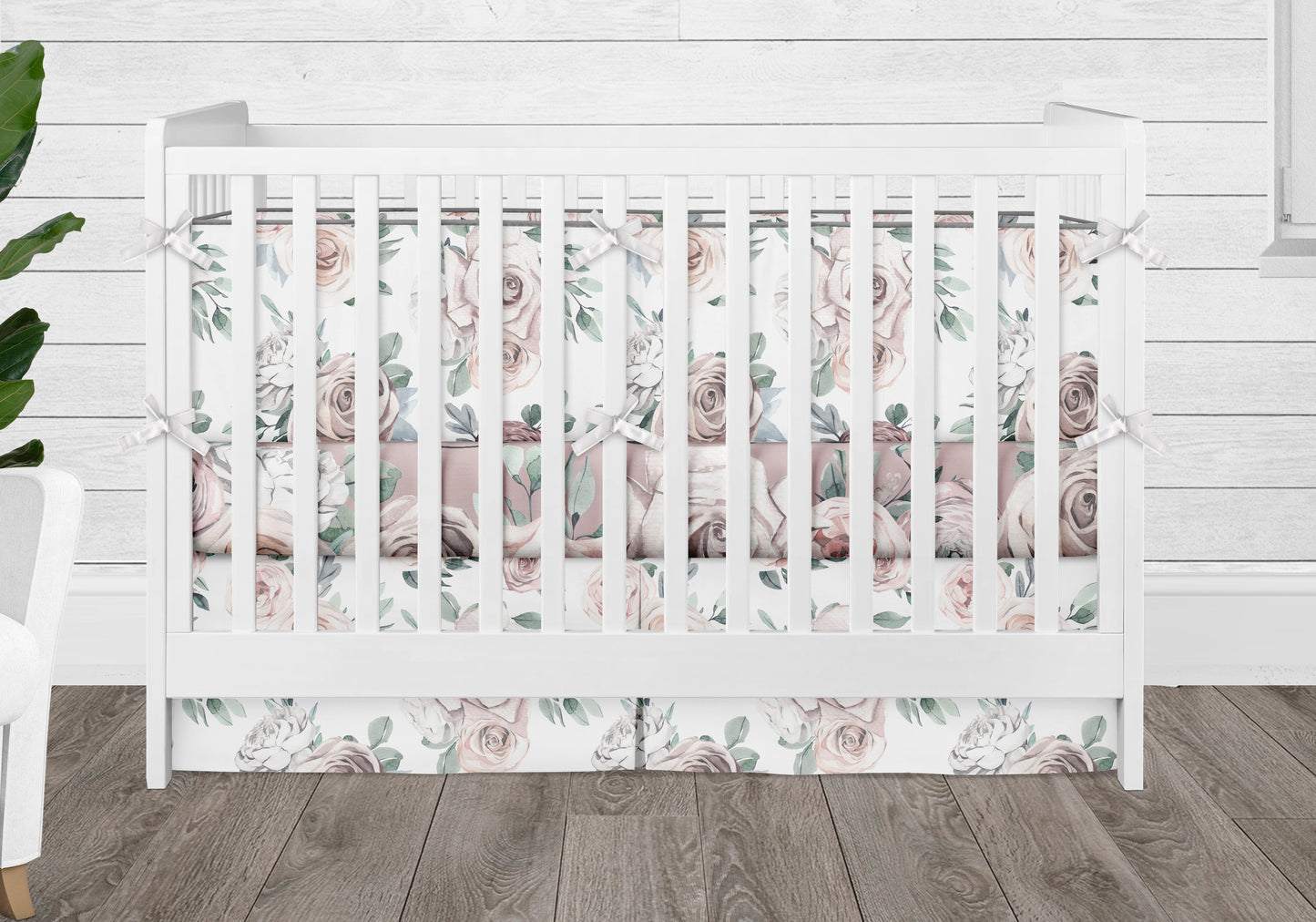 Dusty Pink Elephant Crib Bedding