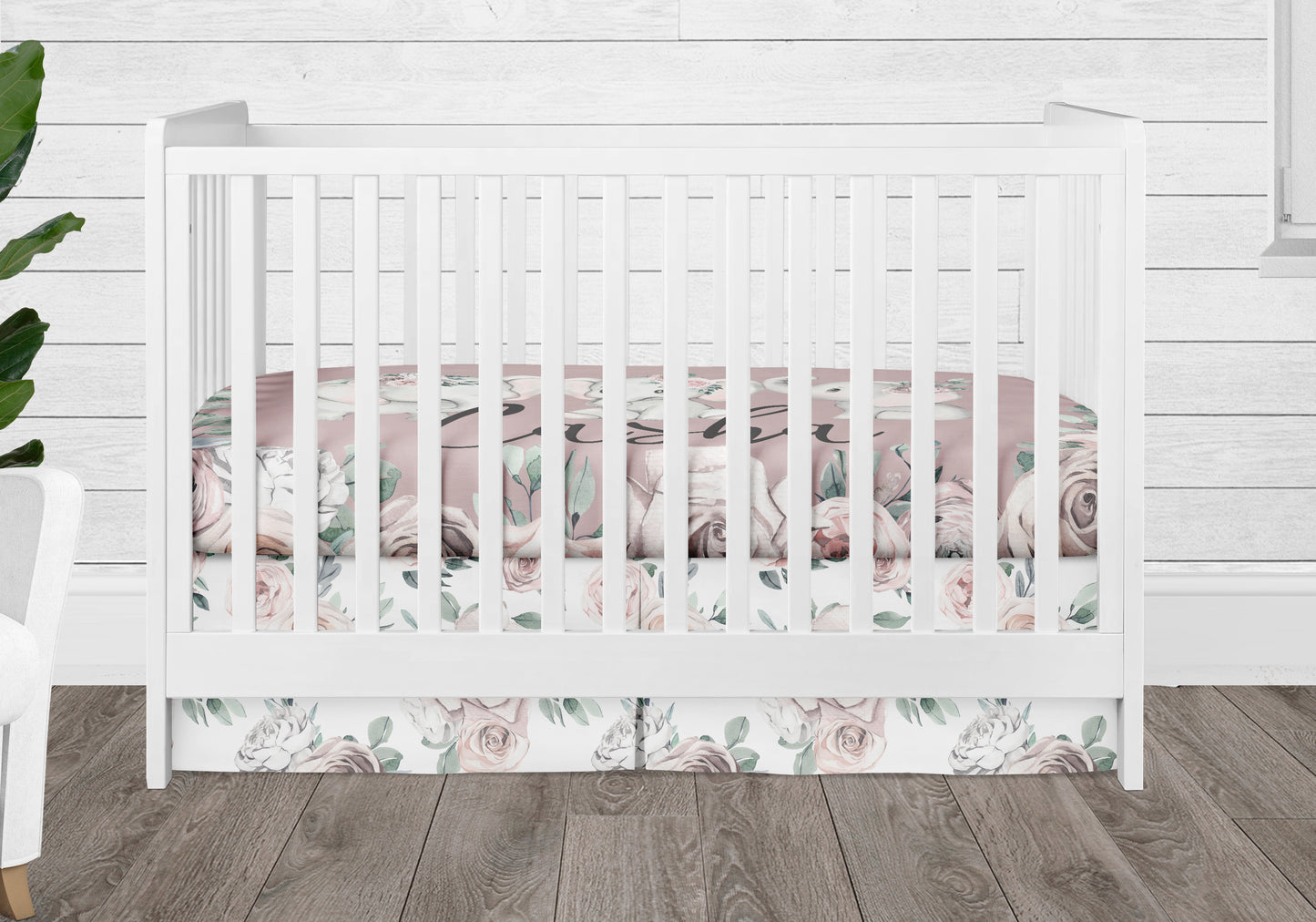 Dusty Pink Elephant Crib Bedding