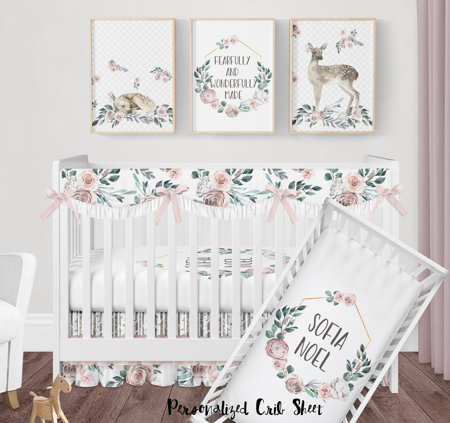 Floral Deer Woodland Nursery Set