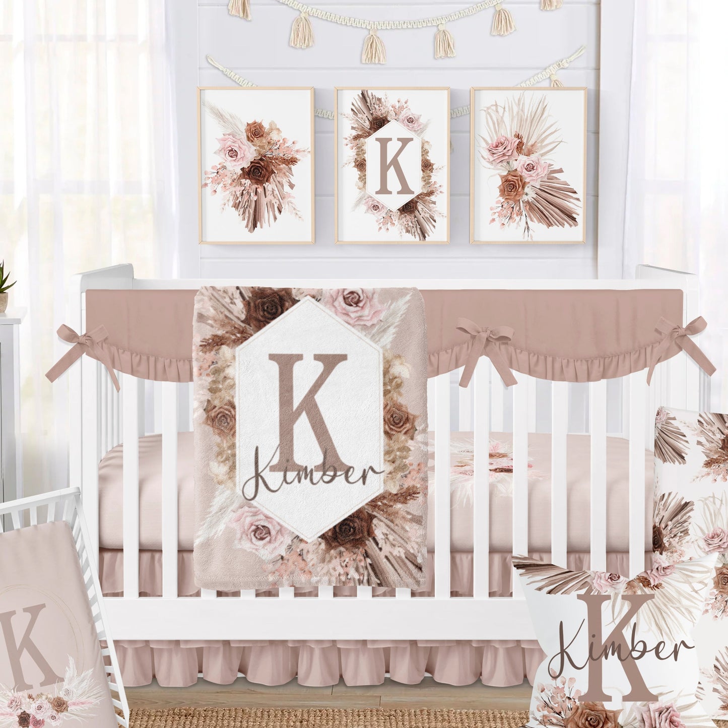 baby girl boho crib bedding