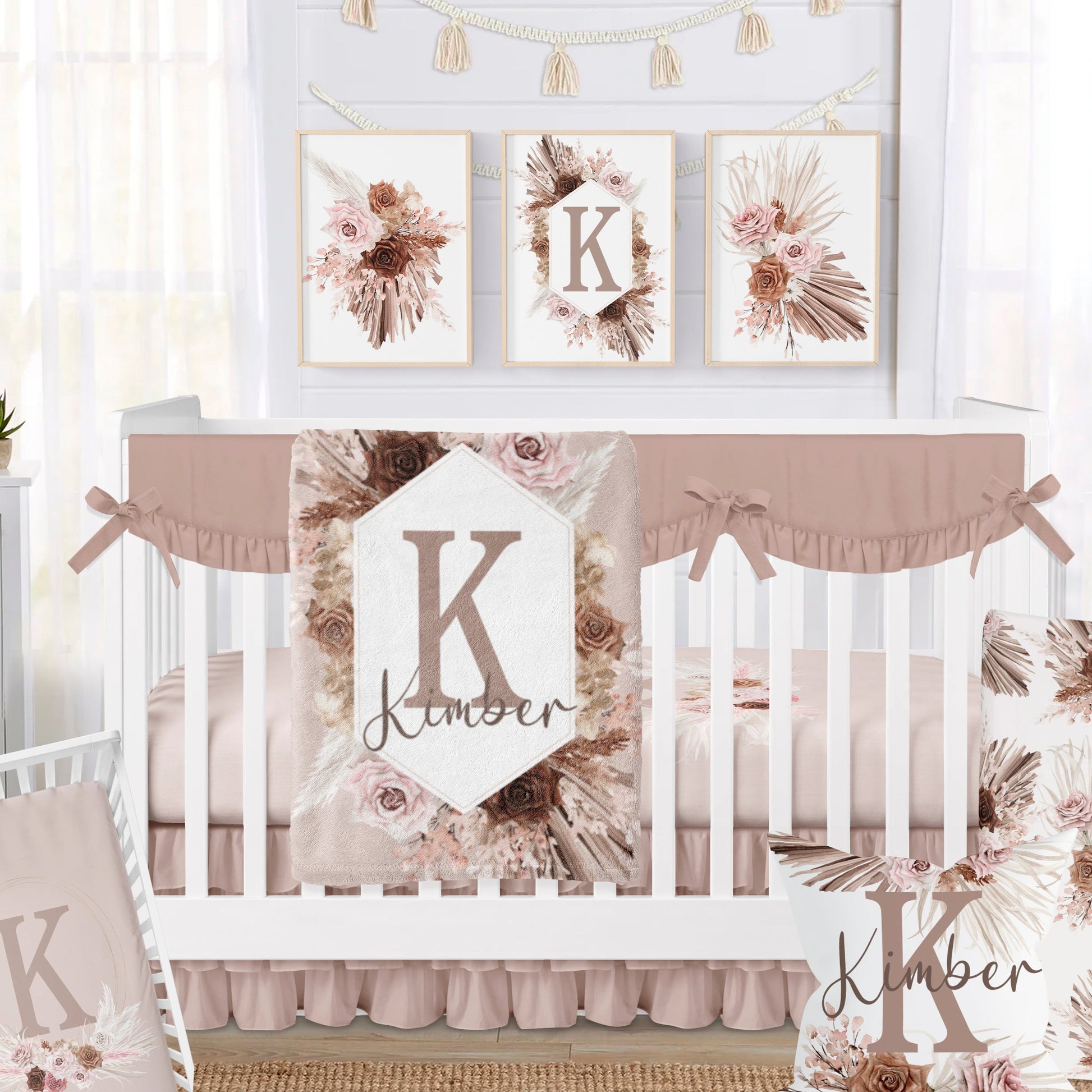 baby girl boho crib bedding